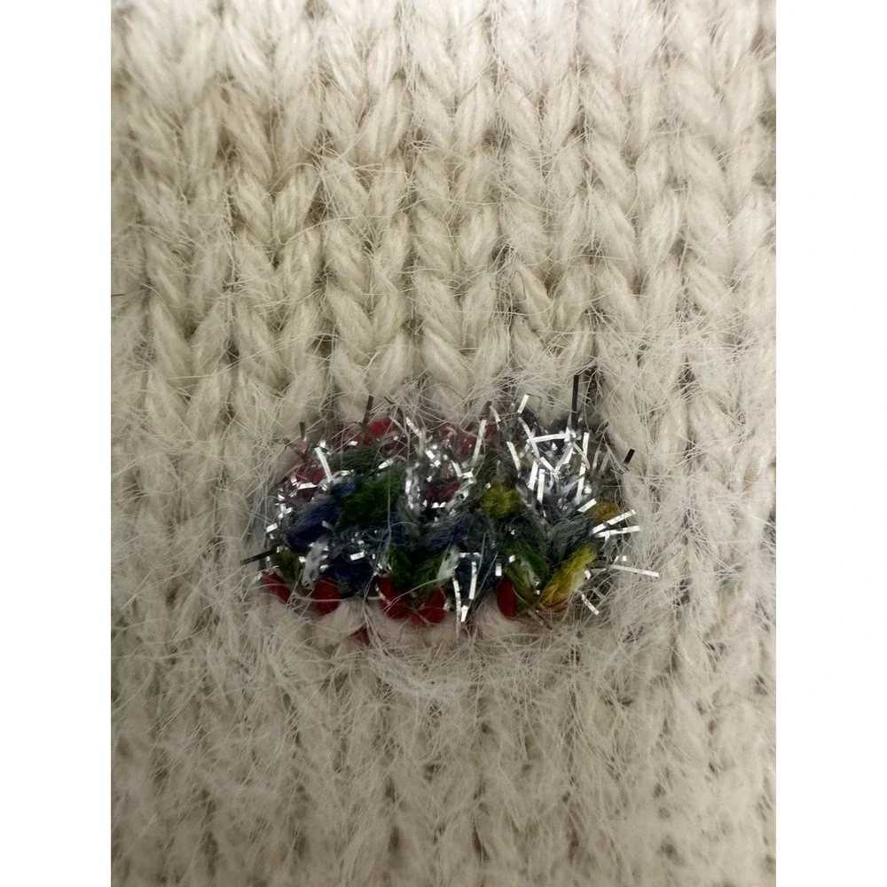 Moth Loft Silver Tinsel Yarn Oversized Sweater M Scandi Minimalist Pride Rainbow